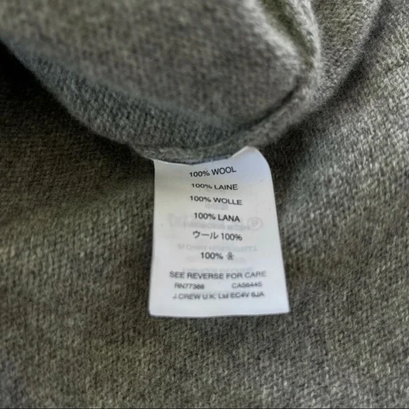 J. Crew 100% Wool Tipped Sweater Tunic Grey Stripe - Picture 9 of 9